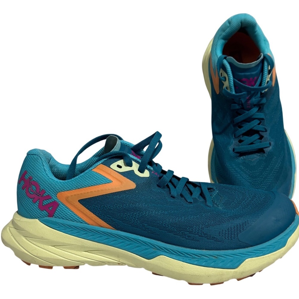 Hoka Zinal Trail Running Shoes Womens 8.5B Teal Orange Good Hiking Outdoors - Picture 12 of 12
